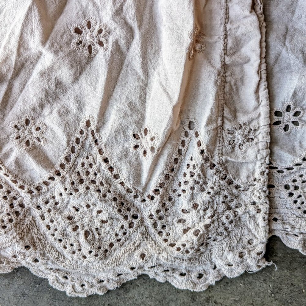 Lara Guidotti Beige Floral Eyelet Embroidered Kimono Cardigan one size - Picture 5 of 10